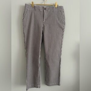 Loft Monroe Slim Chino Pants Chocolate Stripe New With Tags 10